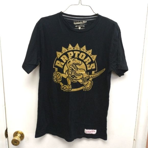 Toronto Raptors Mitchell & Ness Black & Gold Mens Small - Picture 1 of 5